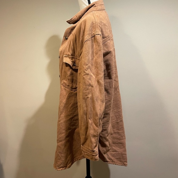 Princess Polly Neve Top Brown Over Shirt Button Down Top - Picture 5 of 13